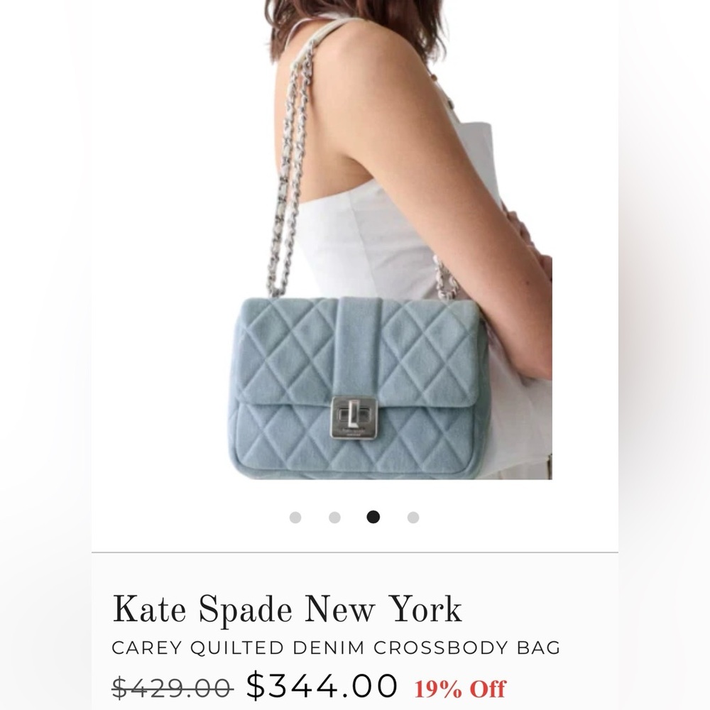 Kate Spade Light Blue Quilted Shoulder Bag